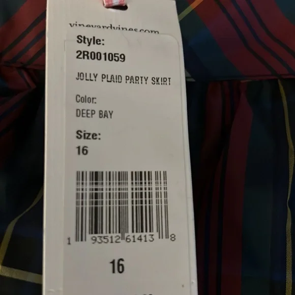 NWT Vineyard Vines Size 16 Plaid Wrap Skirt - Picture 2 of 4